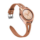 20mm Open Leather Watch Band For Samsung Galaxy Smart Watches(Brown)