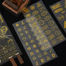 10 Sets XCTJTZ Colorful PET Hot Stamping Sticker Retro Postmark English Blessing Hand Account Decoration Sticker, Style Random Delivery