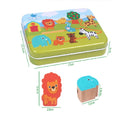 Wooden Toys Baby DIY Toy Cartoon Fruit Animal Stringing Threading Wooden Beads Toy(Sea Animal)