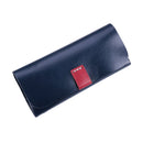 K064 Multifunctional Vegetable Tanned Leather Glasses Storage Box(Blue)