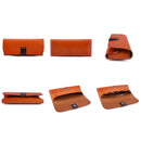 K064 Multifunctional Vegetable Tanned Leather Glasses Storage Box(Dark Coffee)