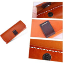 K064 Multifunctional Vegetable Tanned Leather Glasses Storage Box(Army Green)