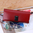 K064 Multifunctional Vegetable Tanned Leather Glasses Storage Box(Black)