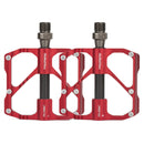 PD-M86C 1 Pair PROMEND Bicycle Road Bike Mountain Bike 3 Palin Carbon Fiber Bearing Pedal(Red)