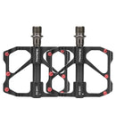 PD-R87C 1 Pair PROMEND Bicycle Road Bike Mountain Bike 3 Palin Carbon Fiber Bearing Pedal(Black)