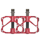 PD-R87C 1 Pair PROMEND Bicycle Road Bike Mountain Bike 3 Palin Carbon Fiber Bearing Pedal(Red)
