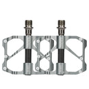 PD-R87C 1 Pair PROMEND Bicycle Road Bike Mountain Bike 3 Palin Carbon Fiber Bearing Pedal(Silver)