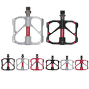 PD-R87C 1 Pair PROMEND Bicycle Road Bike Mountain Bike 3 Palin Carbon Fiber Bearing Pedal(Red)