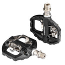 PROMEND 1 Pair PD-F91 Mountain Bike Aluminum Alloy Bearing Single-Sided Self-Locking Pedal With Cleat, Size: L(Black)