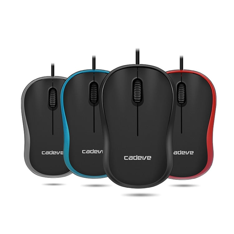 3 PCS Cadeve M220 3 Keys USB Wired Fashion Portable Mouse(Black)