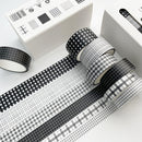 2 Packs Paper Lattice Decorative Material Tape For Handbook(Black Plaid)