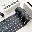 2 Packs Paper Lattice Decorative Material Tape For Handbook(Background Black)