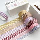 2 Packs Paper Lattice Decorative Material Tape For Handbook(Basic Plaid)