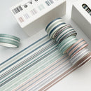 2 Packs Paper Lattice Decorative Material Tape For Handbook(Stripe)