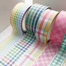 2 Packs Paper Lattice Decorative Material Tape For Handbook(Rainbow Plaid)