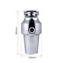 Garbage Disposal Home Kitchen Food Treatment Machine Sink Kitchen Waste Shredder, EU Plug, Style: A8 Air Switch(Silver)
