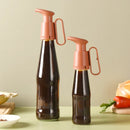 2 PCS Oyster Sauce Presser Oyster Sauce Bottle Pump Head Squeezer Household Quantitative Tomato Sauce Presser(Rice Red)
