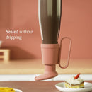 2 PCS Oyster Sauce Presser Oyster Sauce Bottle Pump Head Squeezer Household Quantitative Tomato Sauce Presser(Rice Gray)