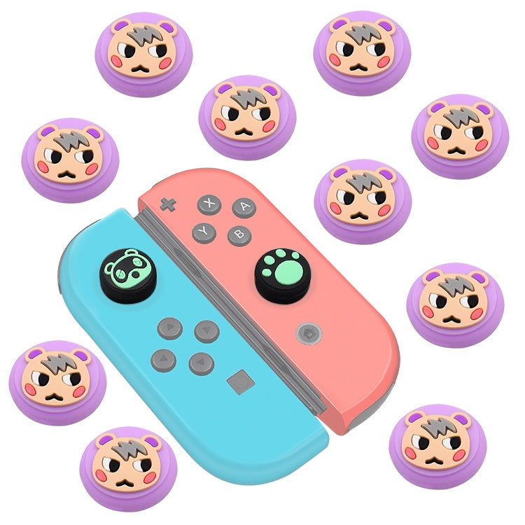 10 PCS Silicone Rocker Cap Button Cap 3D Protective Cap For Nintendo Switch/Lite Joycon(Purple )