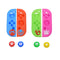 2 Sets Patterned Silicone Case With Handle Button Cap For Nintendo Switch(Red Blue)