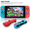 2 Sets Patterned Silicone Case With Handle Button Cap For Nintendo Switch(Pink Green)