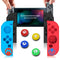 2 Sets Patterned Silicone Case With Handle Button Cap For Nintendo Switch(Red Blue)