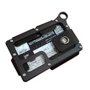 Aluminum Alloy Card Holder Leather Wallet Multifunctional Adjustable Snap Button Pocket Wallet(Black)