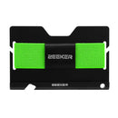 ZEEKER JK03 Aluminum Alloy Card Holder Multi-Function Elastic Band Women And Men Wallet Metal Business Card Holder(Green)