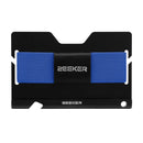 ZEEKER JK03 Aluminum Alloy Card Holder Multi-Function Elastic Band Women And Men Wallet Metal Business Card Holder(Blue)