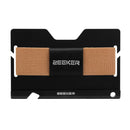 ZEEKER JK03 Aluminum Alloy Card Holder Multi-Function Elastic Band Women And Men Wallet Metal Business Card Holder(Light Coffee)