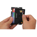 ZEEKER JK03 Aluminum Alloy Card Holder Multi-Function Elastic Band Women And Men Wallet Metal Business Card Holder(Black)