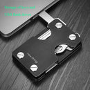 New-Bring Metal Card Holder Multifunctional EDC Wallet Can Store Keys & U Disk(Black)