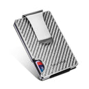 New-Bring Metal Carbon Fiber Wallet Ultra-Thin Card Holder Male RFID Anti-Theft Simple Wallet Bank Credit Card Storage Device(Silver)