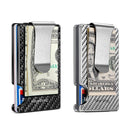 New-Bring Metal Carbon Fiber Wallet Ultra-Thin Card Holder Male RFID Anti-Theft Simple Wallet Bank Credit Card Storage Device(Black)