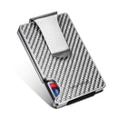 New-Bring Metal Carbon Fiber Wallet Ultra-Thin Card Holder Male RFID Anti-Theft Simple Wallet Bank Credit Card Storage Device(Black)