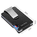 New-Bring Metal Carbon Fiber Wallet Ultra-Thin Card Holder Male RFID Anti-Theft Simple Wallet Bank Credit Card Storage Device(Silver)