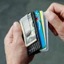 New-Bring Metal Carbon Fiber Wallet Ultra-Thin Card Holder Male RFID Anti-Theft Simple Wallet Bank Credit Card Storage Device(Silver)
