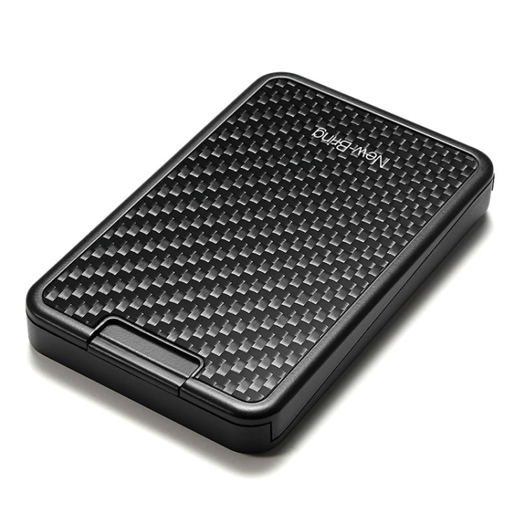 New-Bring Carbon Fiber Metal Card Holder Male Personality Card Holder Anti-Theft RFID Ultra-Thin Small Card Box(Black)