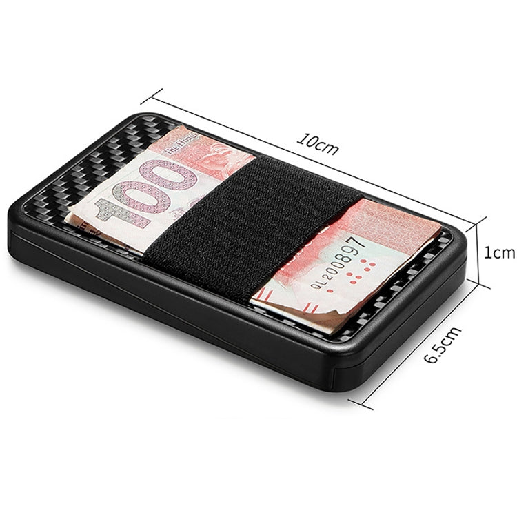 New-Bring Carbon Fiber Metal Card Holder Male Personality Card Holder Anti-Theft RFID Ultra-Thin Small Card Box(Black)