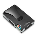 New-Bring Metal Card Holder Men Ultra-Thin Simple Wallet RFID Anti-Theft Card Holder(Black)