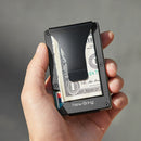 New-Bring Metal Card Holder Men Ultra-Thin Simple Wallet RFID Anti-Theft Card Holder(Black)