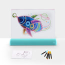 3D Painting Fluorescent Plate LED Shining Puzzle Children Graffiti Panel Handwritten Message Board(Blue)