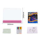 3D Painting Fluorescent Plate LED Shining Puzzle Children Graffiti Panel Handwritten Message Board(Green)