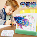 3D Painting Fluorescent Plate LED Shining Puzzle Children Graffiti Panel Handwritten Message Board(Grey)