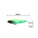 2 PCS Spiral Tractor Hard Bait 17g 10.5cm Floating Pencil Sub-Propeller Fish Bait(G)