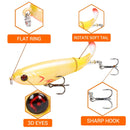 2 PCS Spiral Tractor Hard Bait 17g 10.5cm Floating Pencil Sub-Propeller Fish Bait(G)