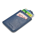 New-Bring Leather Card Holder Ultra-Thin Card Case Driving License Leather Case Anti-RFID Card Case Simple And Compact Wallet(Blue)