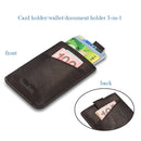 New-Bring Leather Card Holder Ultra-Thin Card Case Driving License Leather Case Anti-RFID Card Case Simple And Compact Wallet(Dark Brown)