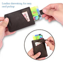 New-Bring Leather Card Holder Ultra-Thin Card Case Driving License Leather Case Anti-RFID Card Case Simple And Compact Wallet(Dark Brown)