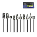 10 PCS / Set Hard Alloy Tungsten Steel Grinding Head Double Pattern Rotating Milling Cutter Head Root Carving Knife, Style: Blue Box